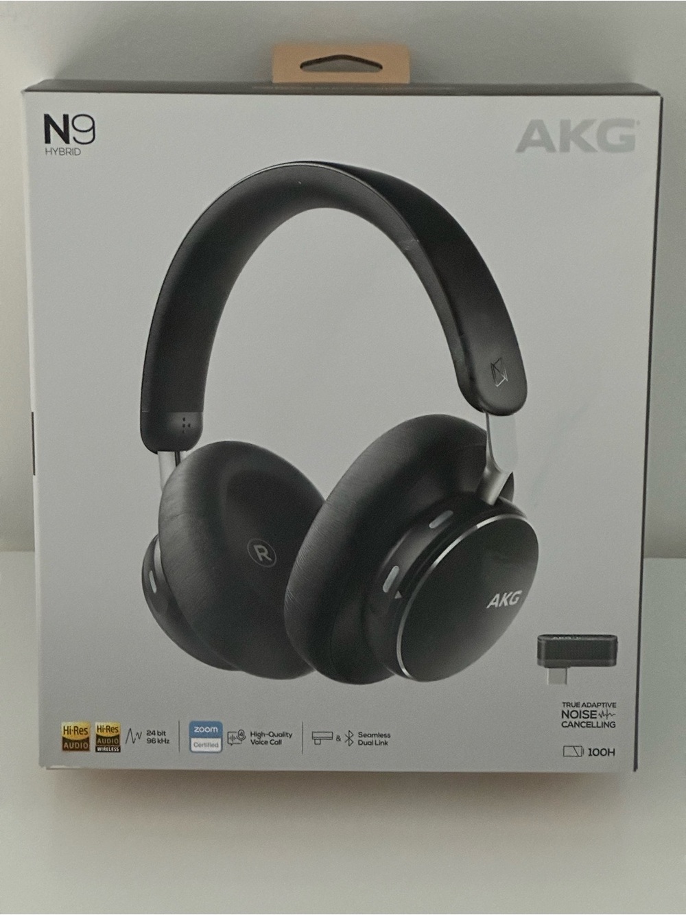 AKG N9 Hybrid ANC Wireless Headphones Black 100H Battery Hi-Res Audio Zoom Cert